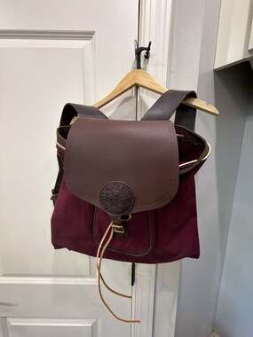Duluth Pack Scout Backpack in Burgundy Canvas and Leather